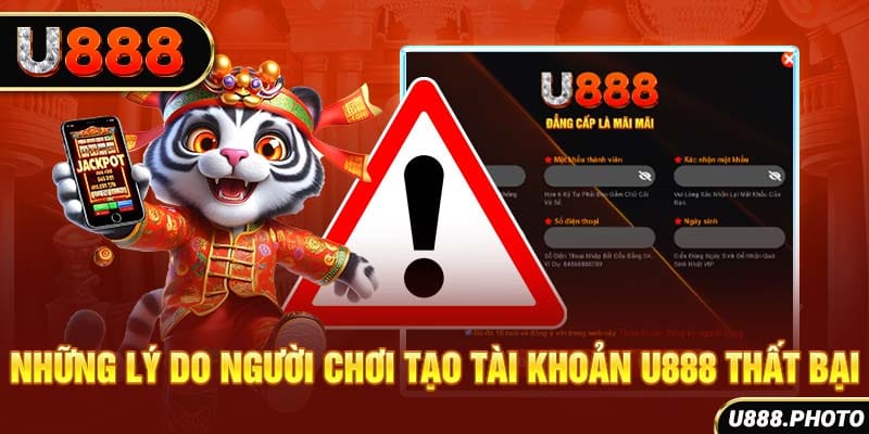 Những lý do người chơi tạo tài khoản U888 thất bại
